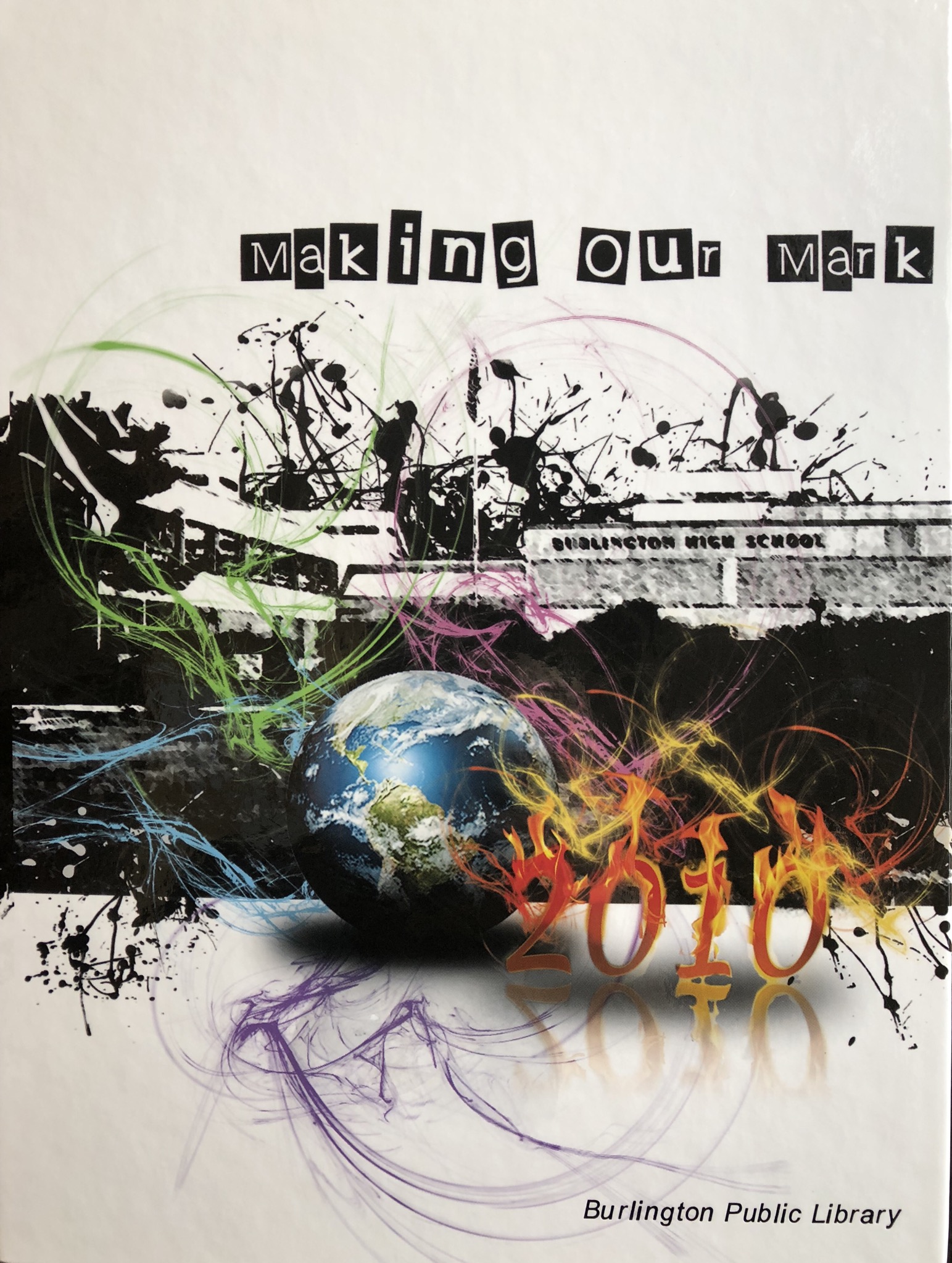 Class of 2010 Burlington MA High School yearbook cover – Burlington Retro, image size:1543x2046